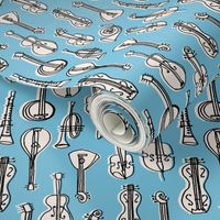 Music Instruments - Soft Blue/Champagne