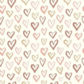 Sweet Valentine Hearts-Neutral on Cream