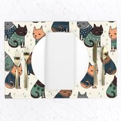 cats in sweaters // blue green and grey masculine colors for cat men and cat dads