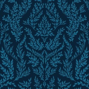 Little leaves floral, dark teal