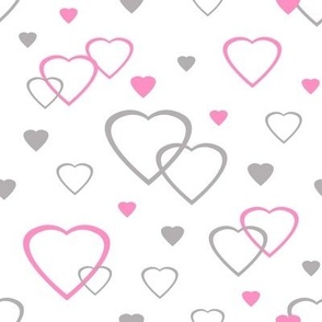 Hearts Gray Pink