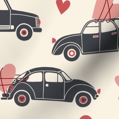 (M) Vintage love cars vanilla