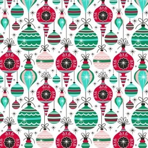 Making Spirits Bright - Retro Christmas Ornaments White Multi Small Scale
