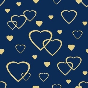 Gold Hearts on Navy