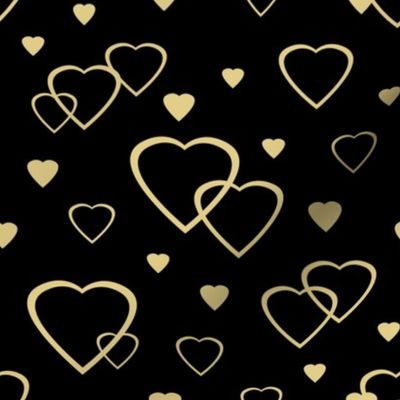 Gold Hearts on Black