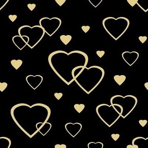 Gold Hearts on Black