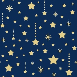 Gold Star on Navy Blue