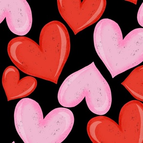 Cute Hearts Black