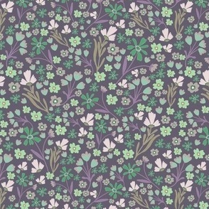 Folk Floral - Purple Green