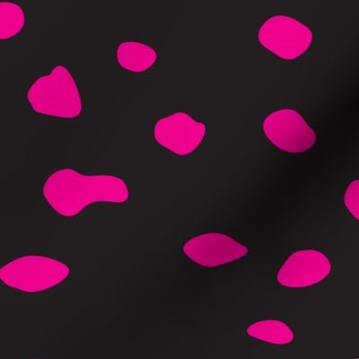 Cheetah Pink Dots Pattern Black Background