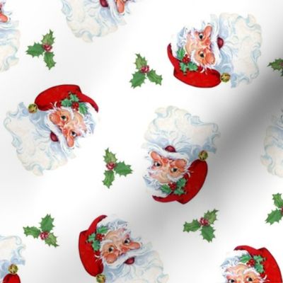 Vintage Santa Claus Print - White Background LG