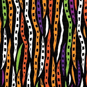 Rustic Striped Stripes in Halloween Colors - XL