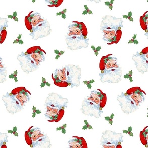 Vintage Santa Claus Print - White Background XL
