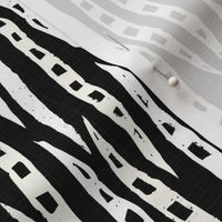 Rustic Striped Stripes White on Black - Large