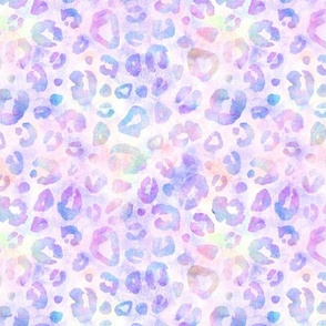 Leopard watercolor print. Multicolor purple