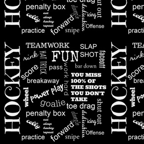 UNISEX hockey terms black _ white