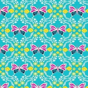 Retro Butterfly Symmetrical Print medium background