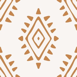 hand drawn abstract aztec style symbol - cream and ochre - Jumbo