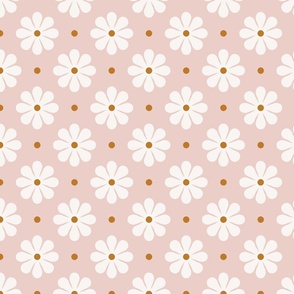 bold geometric daisies on pink - Mini