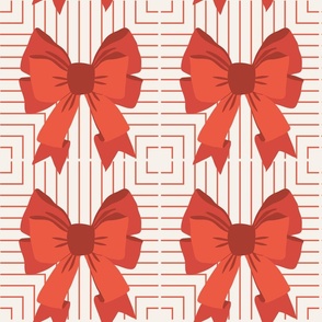 Holiday Bow Geometric | Red 