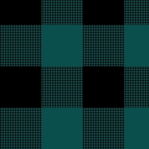 Fine houndstooth gingham - teal