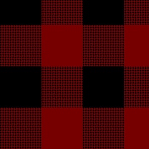 Fine houndstooth gingham - dark red