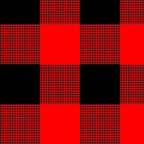 Fine houndstooth gingham - red