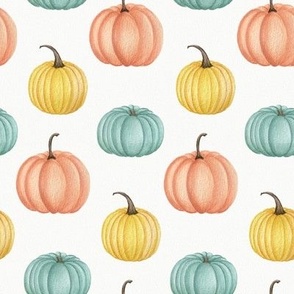 small // Pastel Pumpkins hand painted 