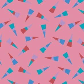 Blue, purple, teal and red triangles - Large scale