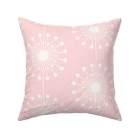 Midcentury Modern Dandelions in Soft Pastel Baby Blush Pink, Vintage Geometric Floral Pattern LARGE