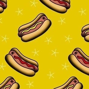 Hot Dog Tattoo Yellow
