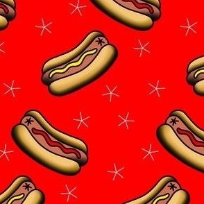 Hot Dog Tattoo Red
