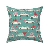 (M) Vintage love cars verdigris