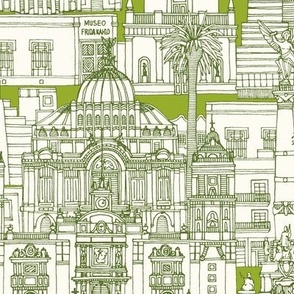 Mexico City toile green