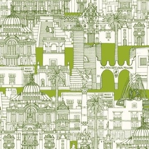 Mexico City toile green small