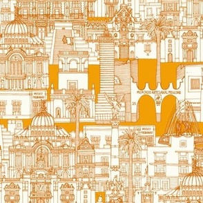 Mexico City toile orange small