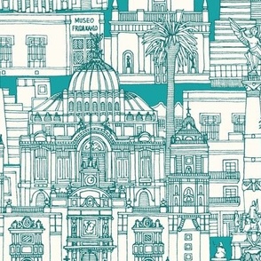 Mexico City toile turquoise