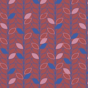 Pink and blue leaves - Large scale