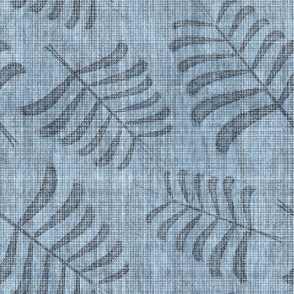 Woven Textured Palms Large Dark Mix Monochromatic Neutral Interior Blue Gray Blender Earth Tones Sky Blue Light Blue A7C0DA Subtle Modern Abstract Geometric