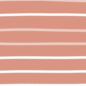 Oversized hand drawn stripes terracotta