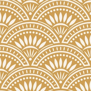 Art Deco Scallop | Large Scale | Mustard Gold