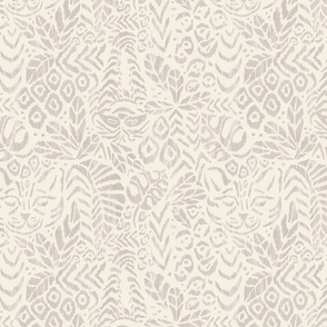 Peaceful Jungle Ikat - 12" large - silver neutral 