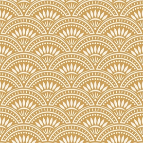 Art Deco Scallop | Medium Scale | Mustard Gold