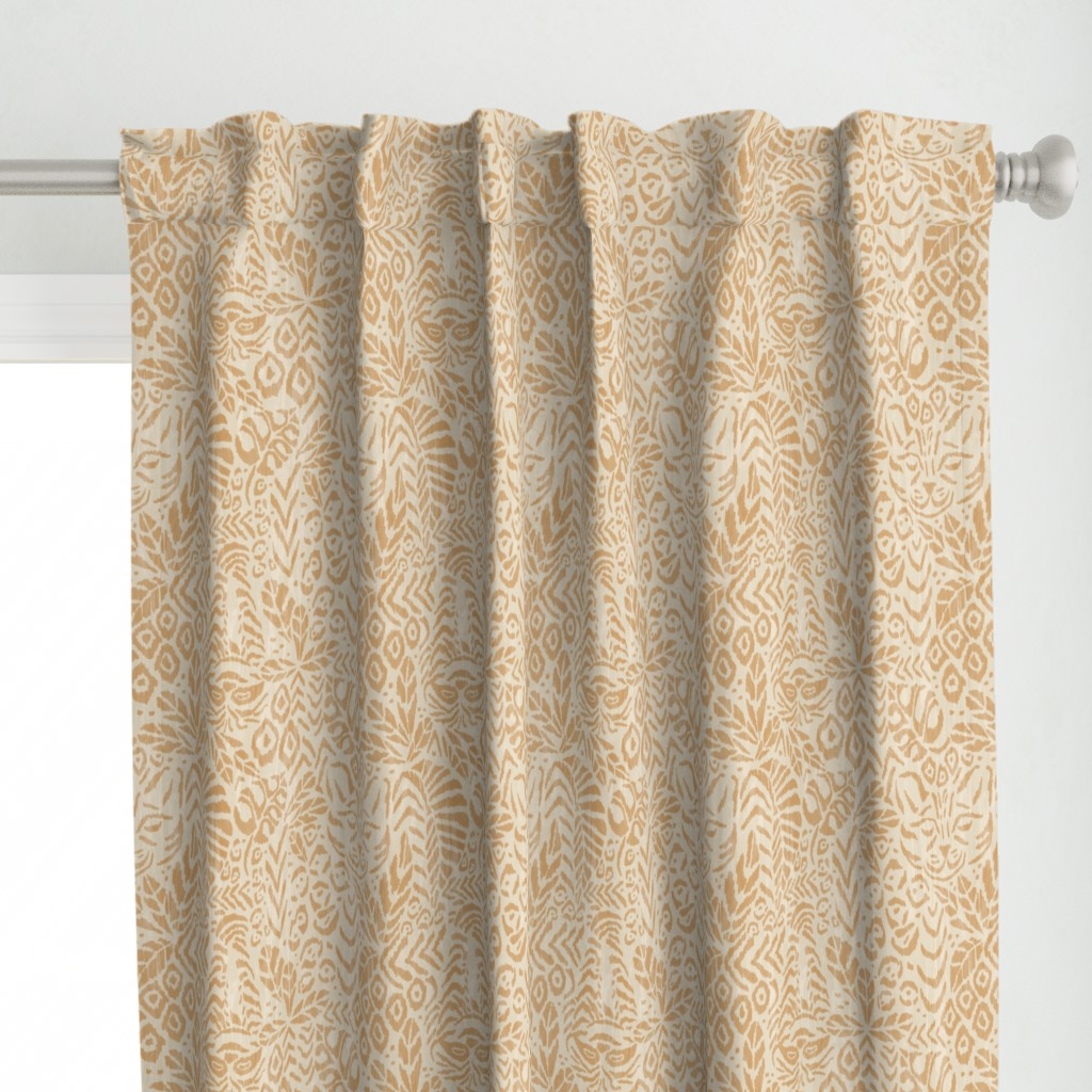 Peaceful Jungle Ikat - 12" large - gold neutral with texture