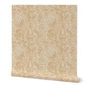 Peaceful Jungle Ikat - 12" large - gold neutral with texture