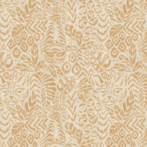 Peaceful Jungle Ikat - 12" large - gold neutral with texture