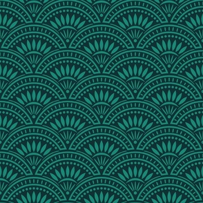 Art Deco Scallop | Medium Scale | Emerald Green