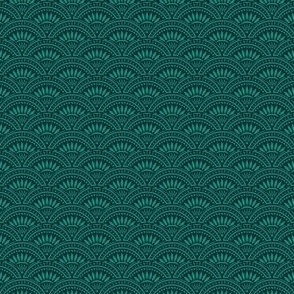 Art Deco Scallop | Tiny Scale | Emerald Green