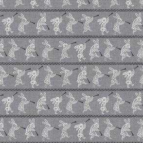 Kokopelli Marching Rabbits // Gray