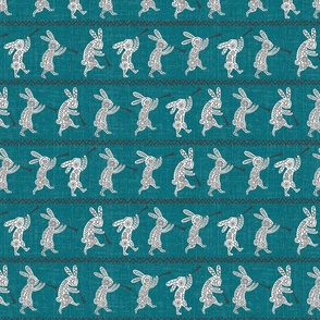 Kokopelli Marching Rabbits // Teal